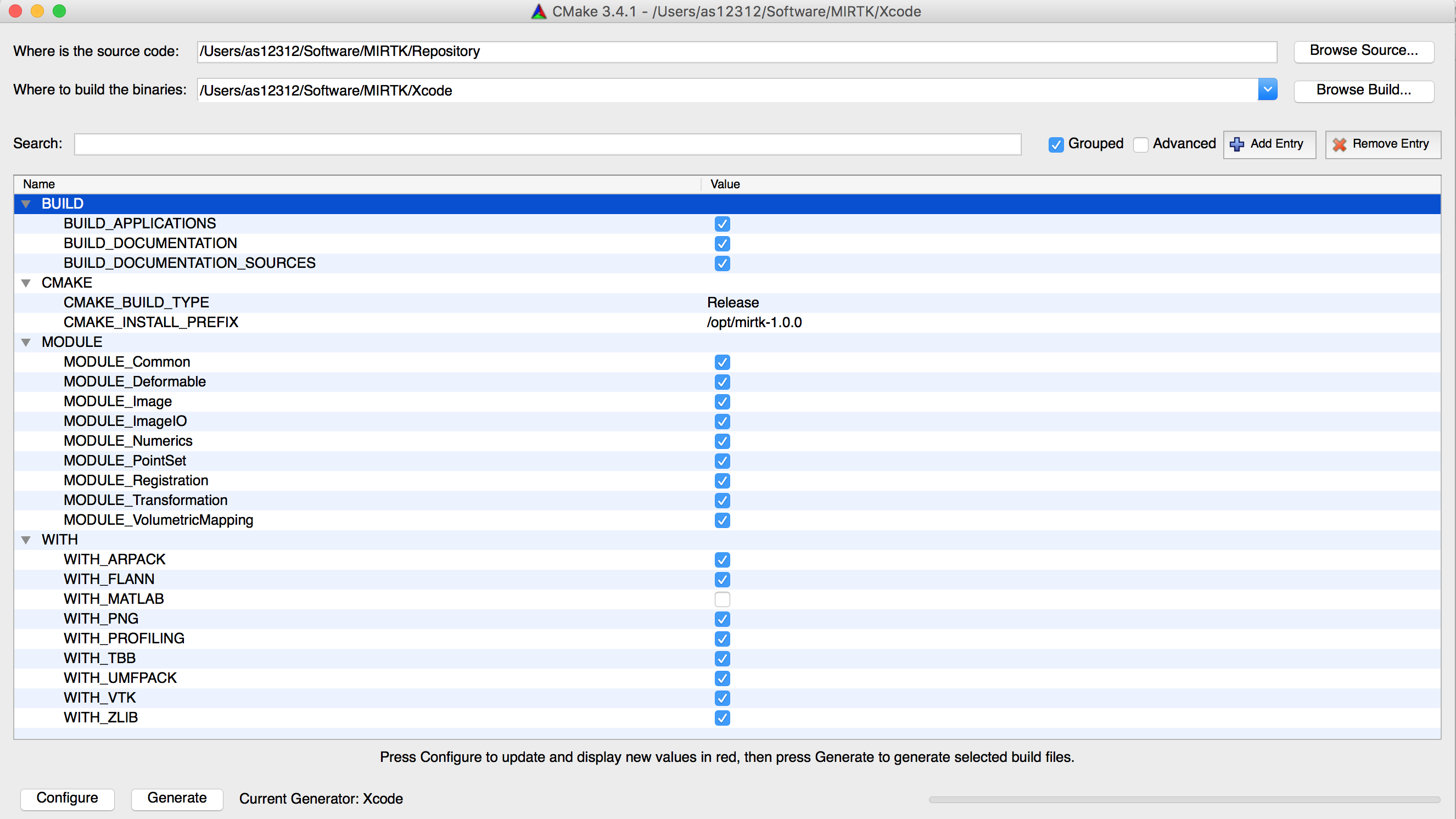 cmake configure